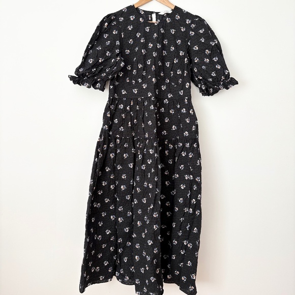 & other stories floral puff sleeve midi dress - Picture 4 of 8